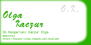 olga kaczur business card